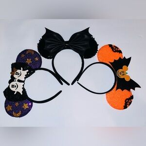 Halloween Bat Bow Headband for Kids - Black